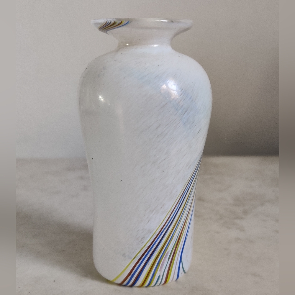 The Kosta Boda Art Glass Rainbow Miniature Decorative Vase by Bertil Vallien